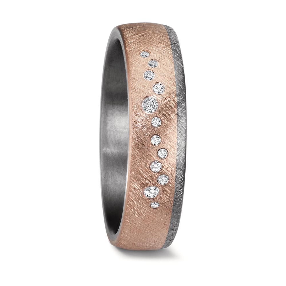 Alliance Tantale 999, Or rose 14K Diamant 0.105 ct, 12 Pierres, w-si-609067