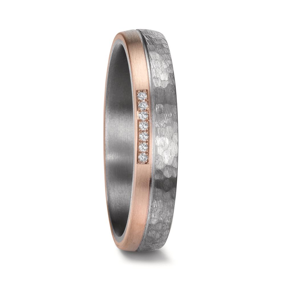 Alliance Tantale 999, Or rose 14K Diamant 0.025 ct, 7 Pierres, w-si-609075