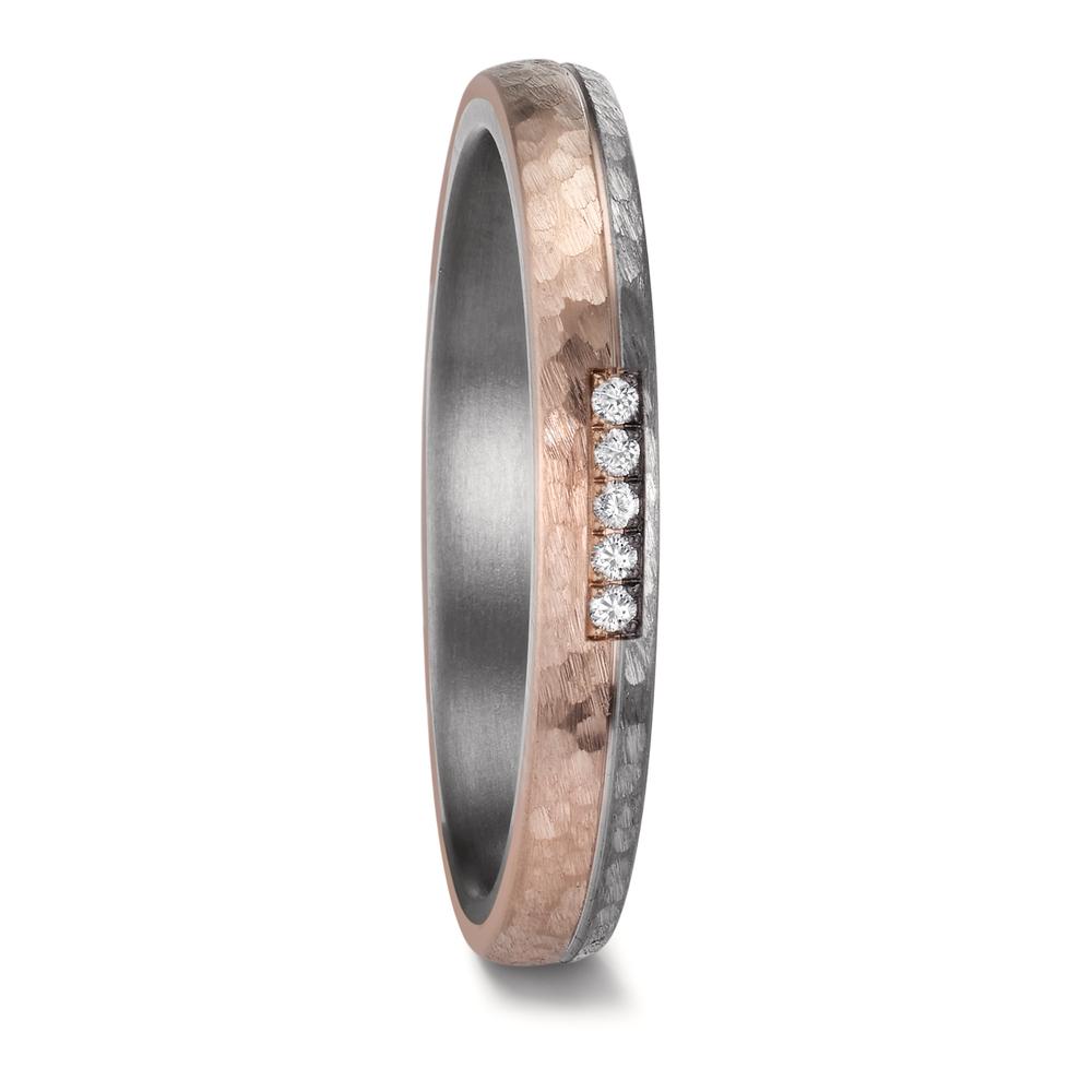 Alliance Tantale 999, Or rose 14K Diamant 0.035 ct, w-si-609077