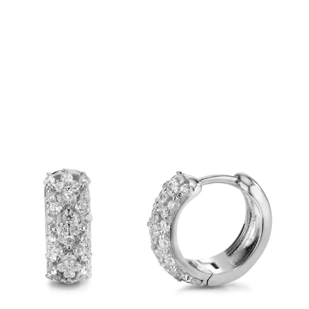 Créoles à charnières Argent Zircone Rhodié-609121