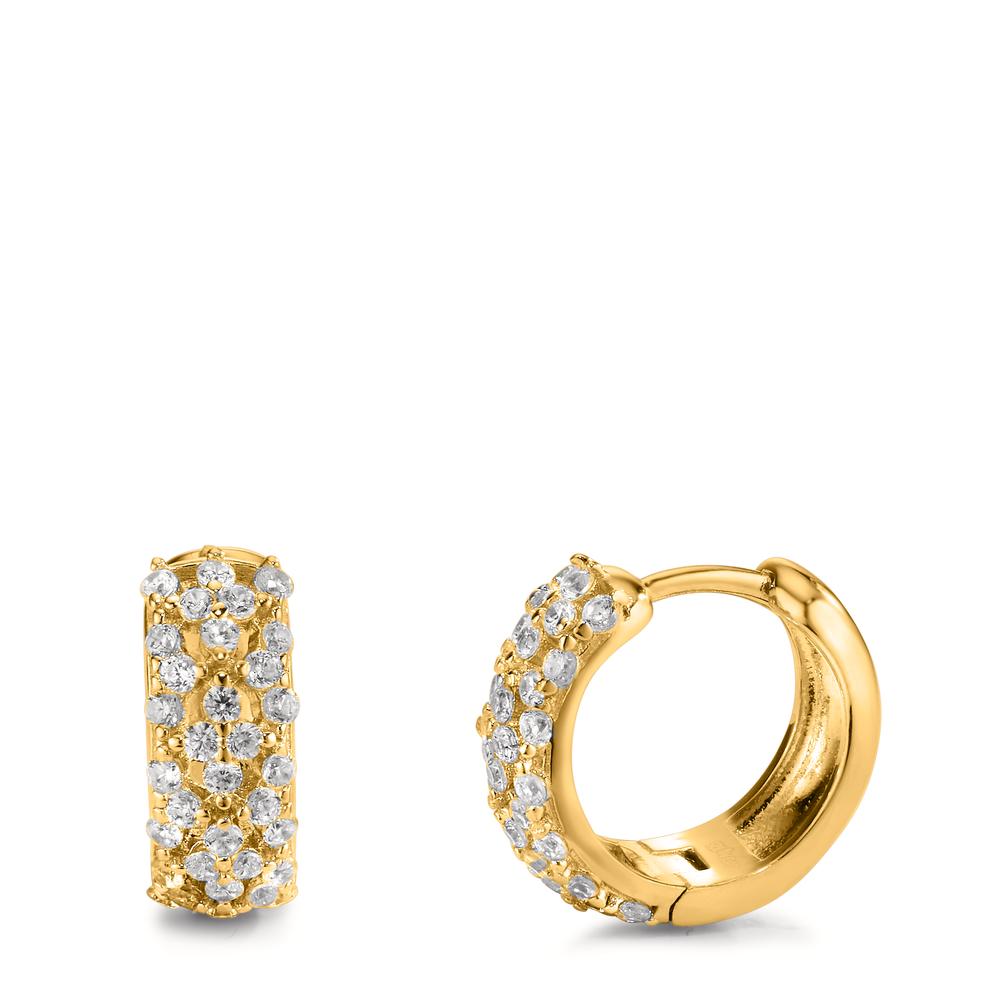Créoles à charnières Argent Zircone jaune Plaqué or-609122