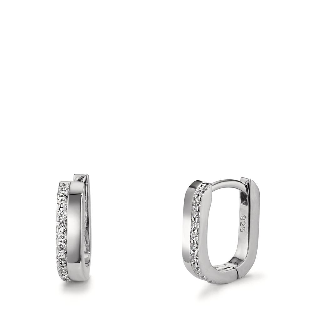 Créoles à charnières Argent Zircone 20 Pierres Rhodié-609129