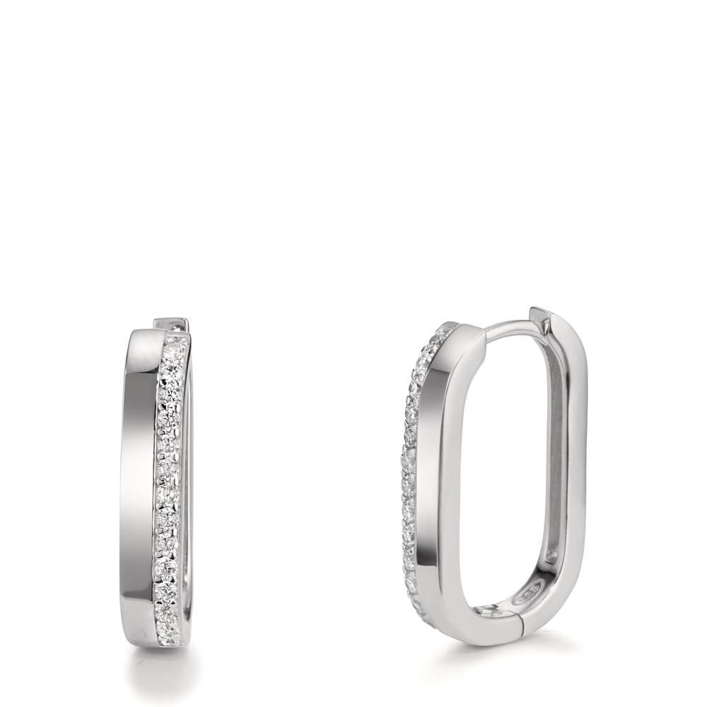 Créoles à charnières Argent Zircone 28 Pierres Rhodié-609131