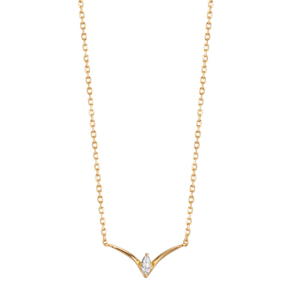 Collier Argent Zircone jaune Plaqué or 40-45 cm-609140
