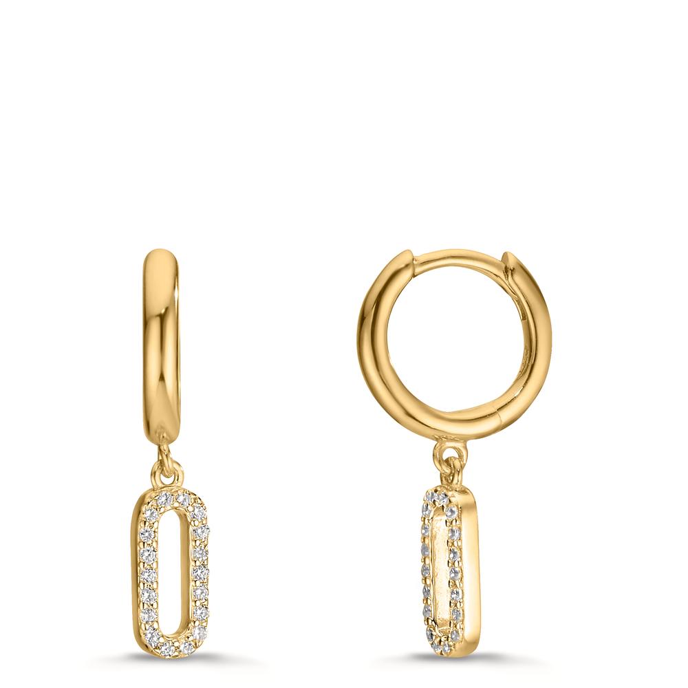 Créoles à charnières Argent Zircone jaune Plaqué or-609146