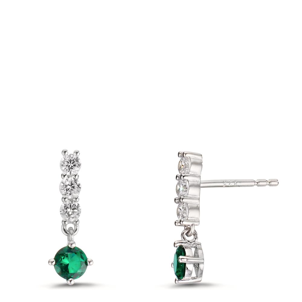 Pendant d'oreilles Argent Zircone 8 Pierres Rhodié-609149