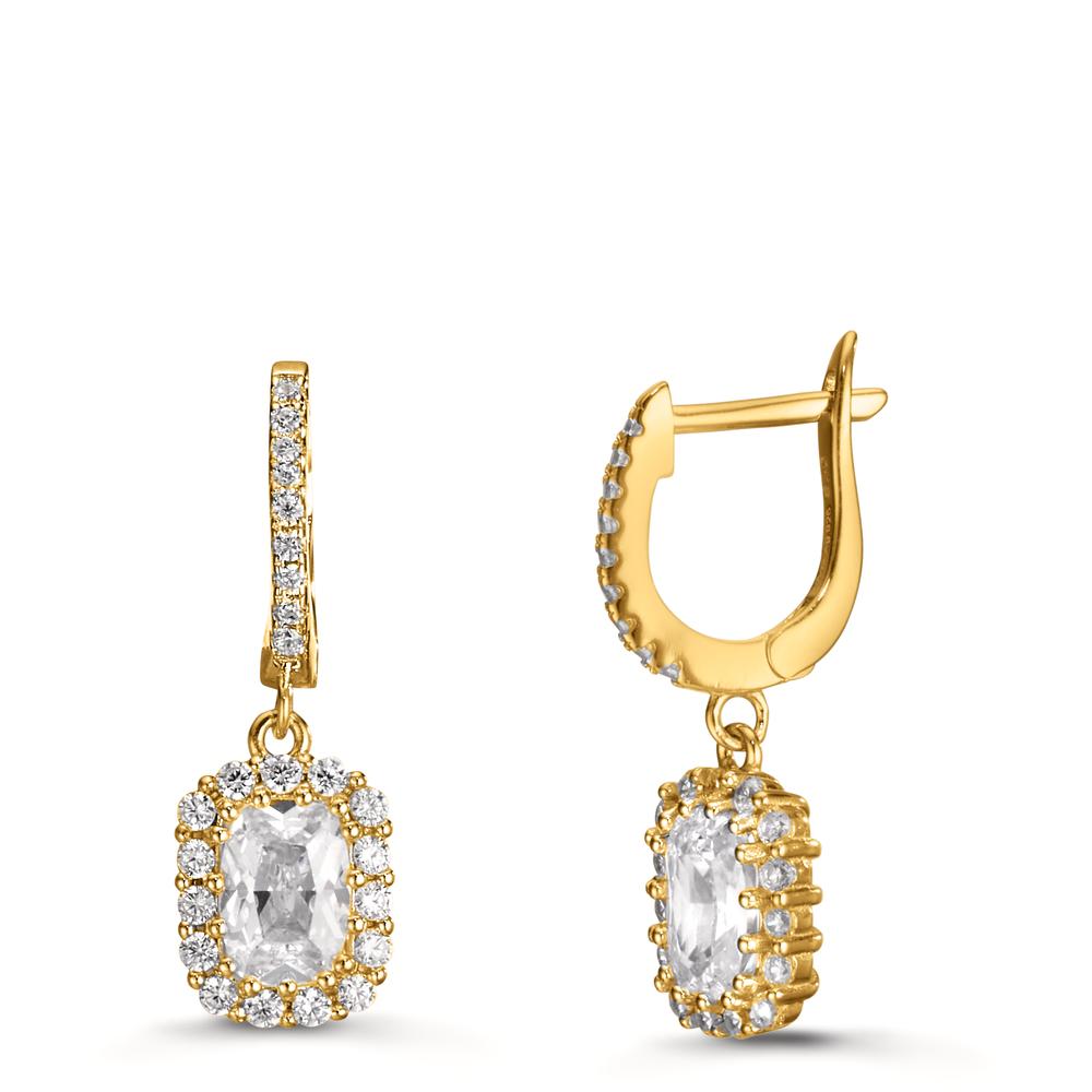 Pendant d'oreilles Argent Zircone jaune Plaqué or-609174