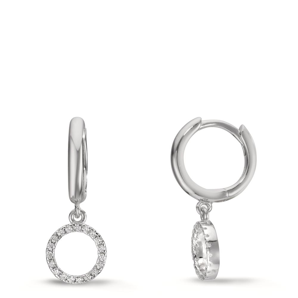 Créoles à charnières Argent Zircone Rhodié-609175