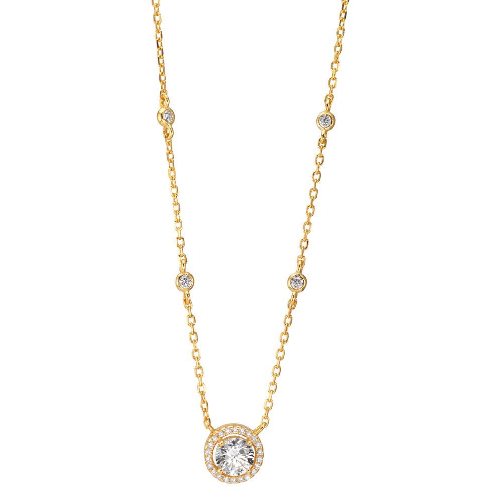 Collier Argent Zircone jaune Plaqué or 40-45 cm-609180