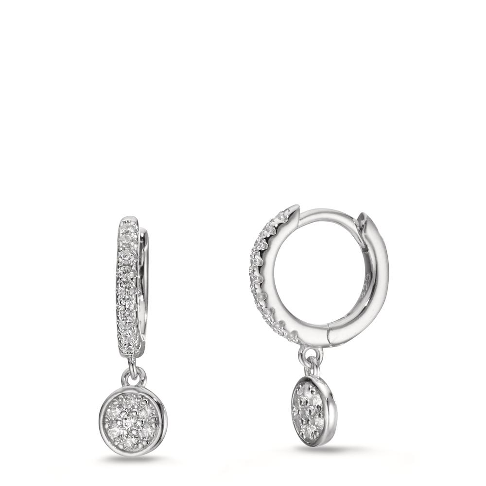 Créoles à charnières Argent Zircone Rhodié-609183