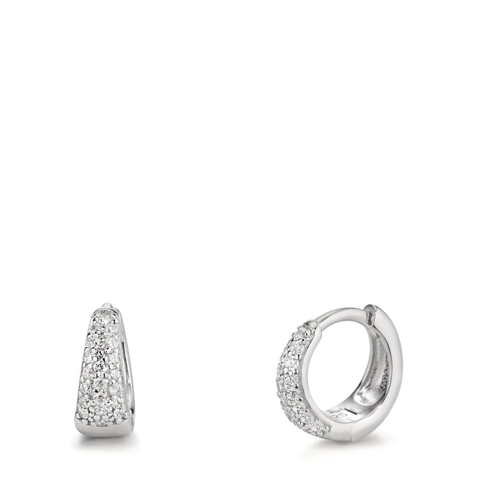 Créoles à charnières Argent Zircone Rhodié-609185