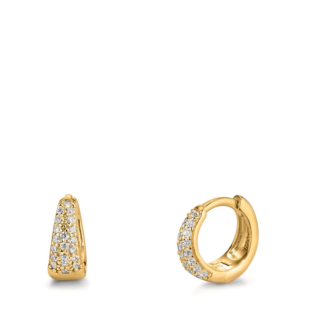 Créoles à charnières Argent Zircone jaune Plaqué or-609186