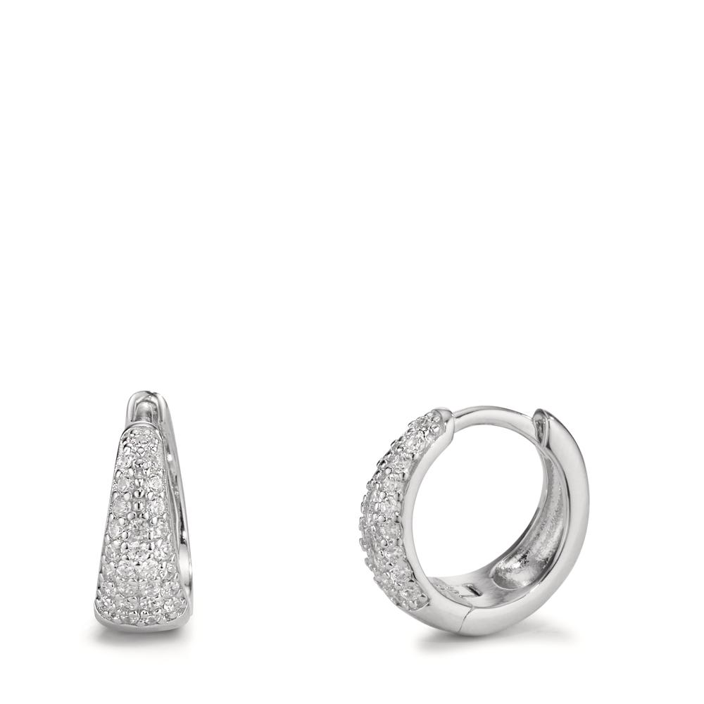 Créoles à charnières Argent Zircone Rhodié-609187
