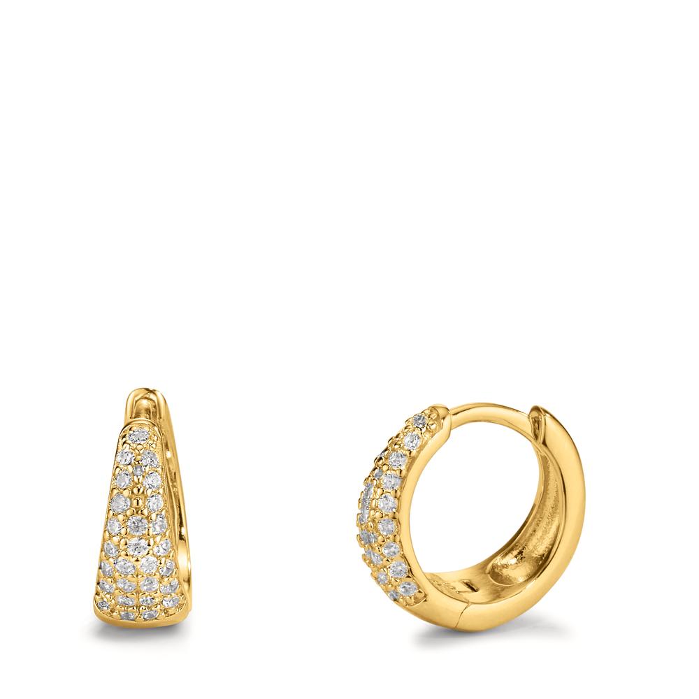 Créoles à charnières Argent Zircone jaune Plaqué or-609188
