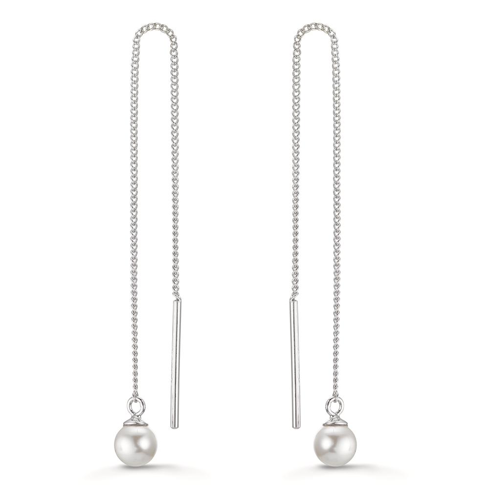 Durchziehohrhänger Silber rhodiniert shining Pearls, 2 Perlen, 5 mm-609292