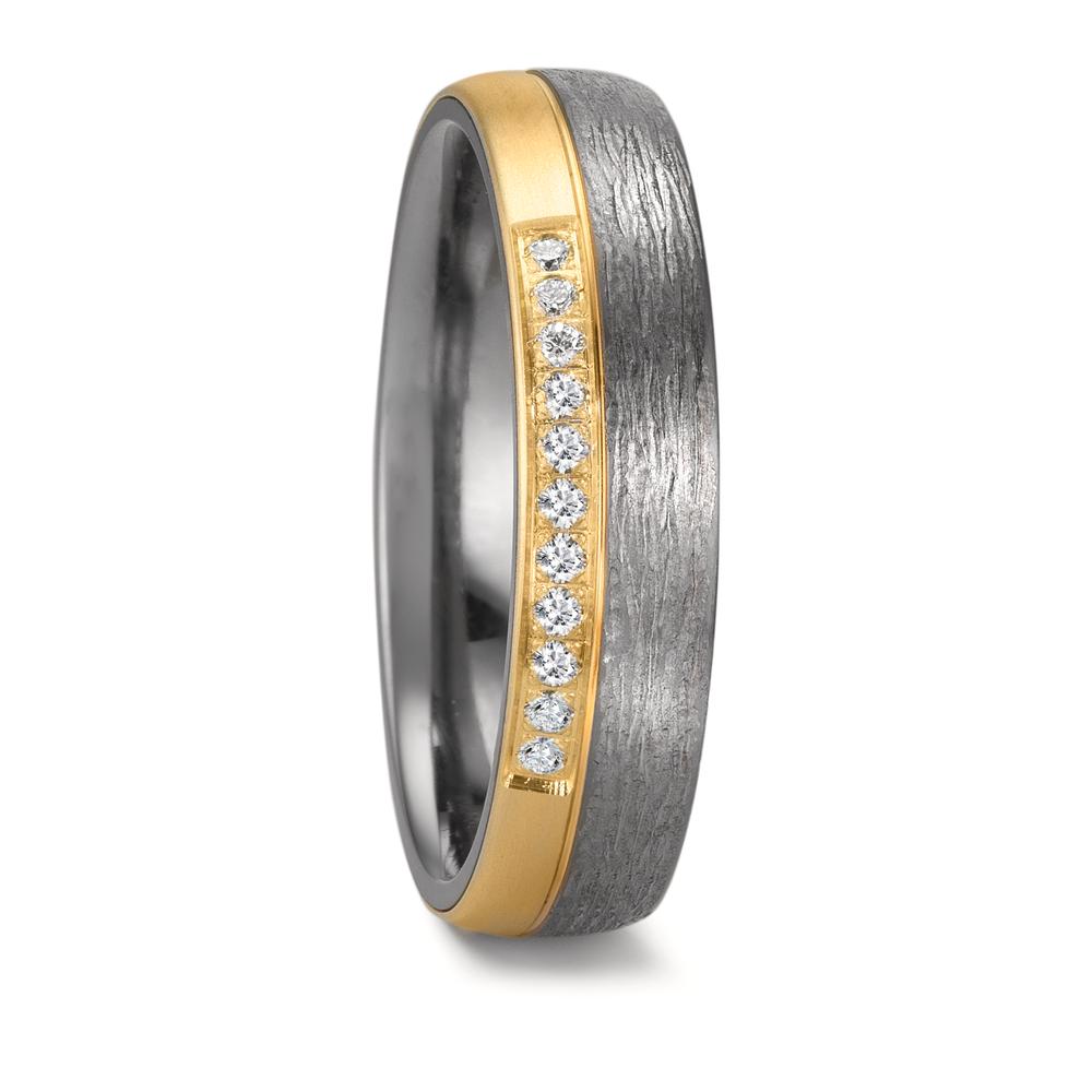 Alliance Tantale 999, Or jaune 14K Diamant 0.11 ct, 11 Pierres, w-si-609368