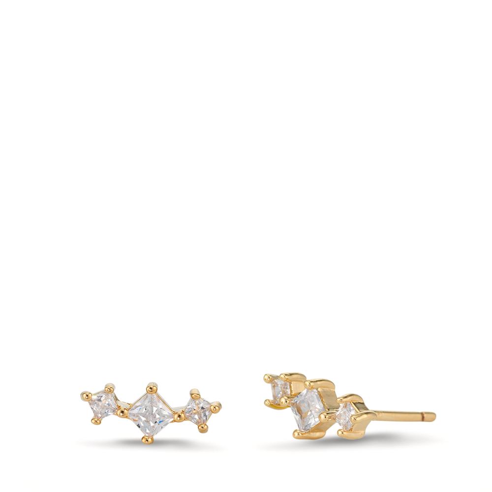 Clous d'oreilles Bronze Zircone 6 Pierres plaqués or 3 microns-609406