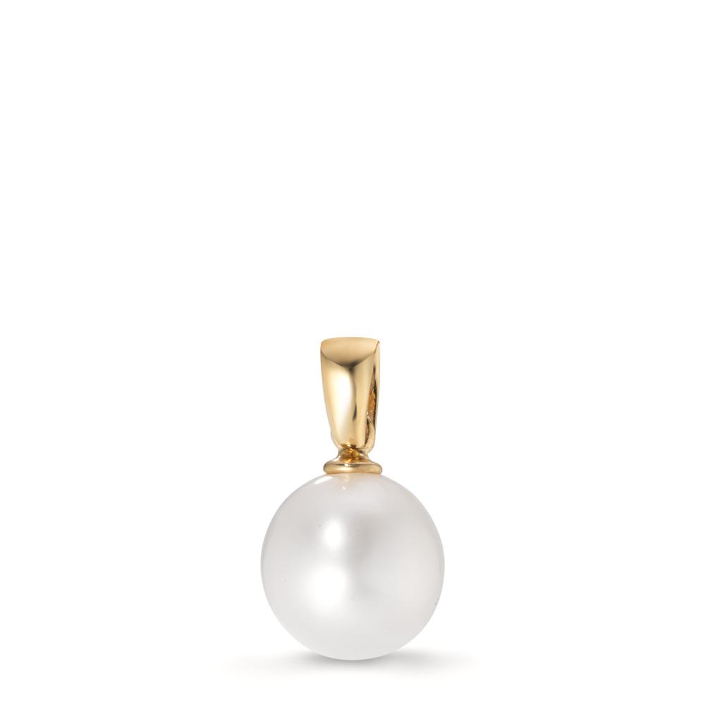Pendentif Or jaune 18K perle d'eau douce blanc, 8 mm-609450