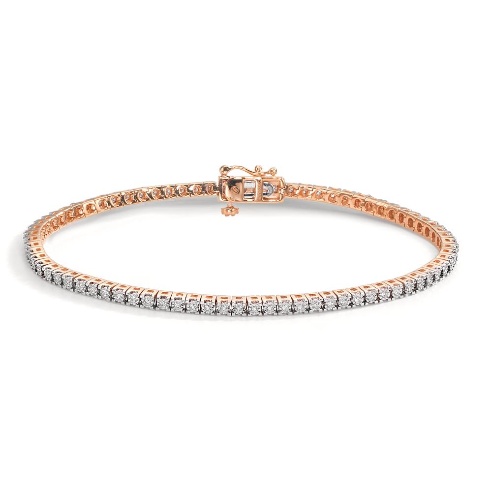 Bracelet Or rouge 18K Diamant 0.47 ct, 76 Pierres, w-si 18 cm-609466