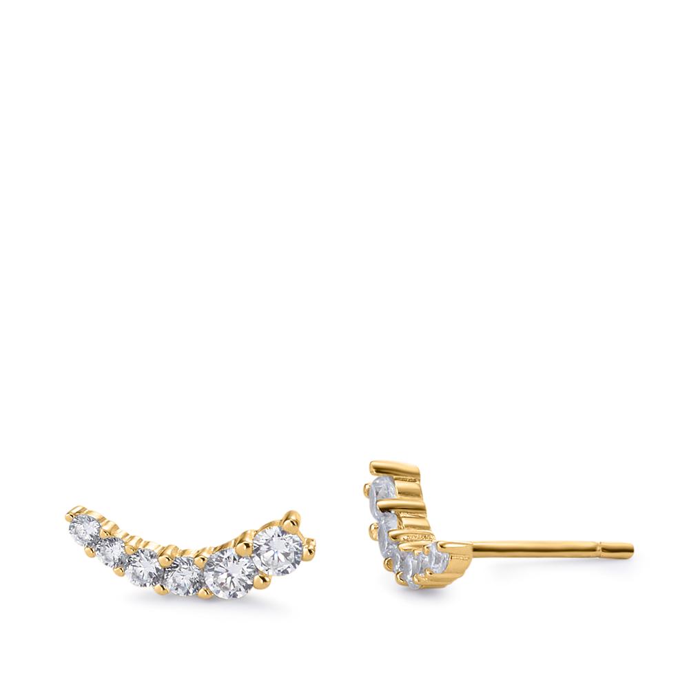 Clous d'oreilles Argent Zircone 12 Pierres jaune Plaqué or-609476
