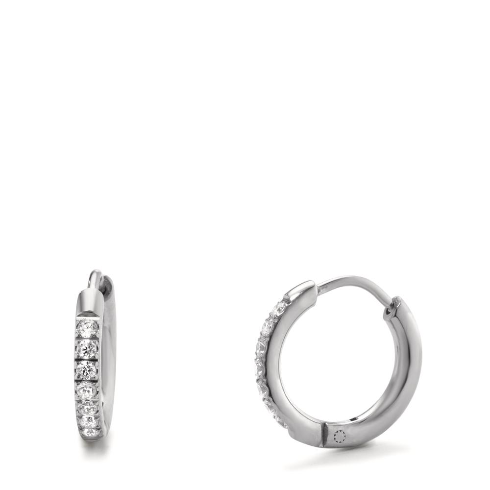 Créoles à charnières Acier inoxydable Zircone 14 Pierres-609488