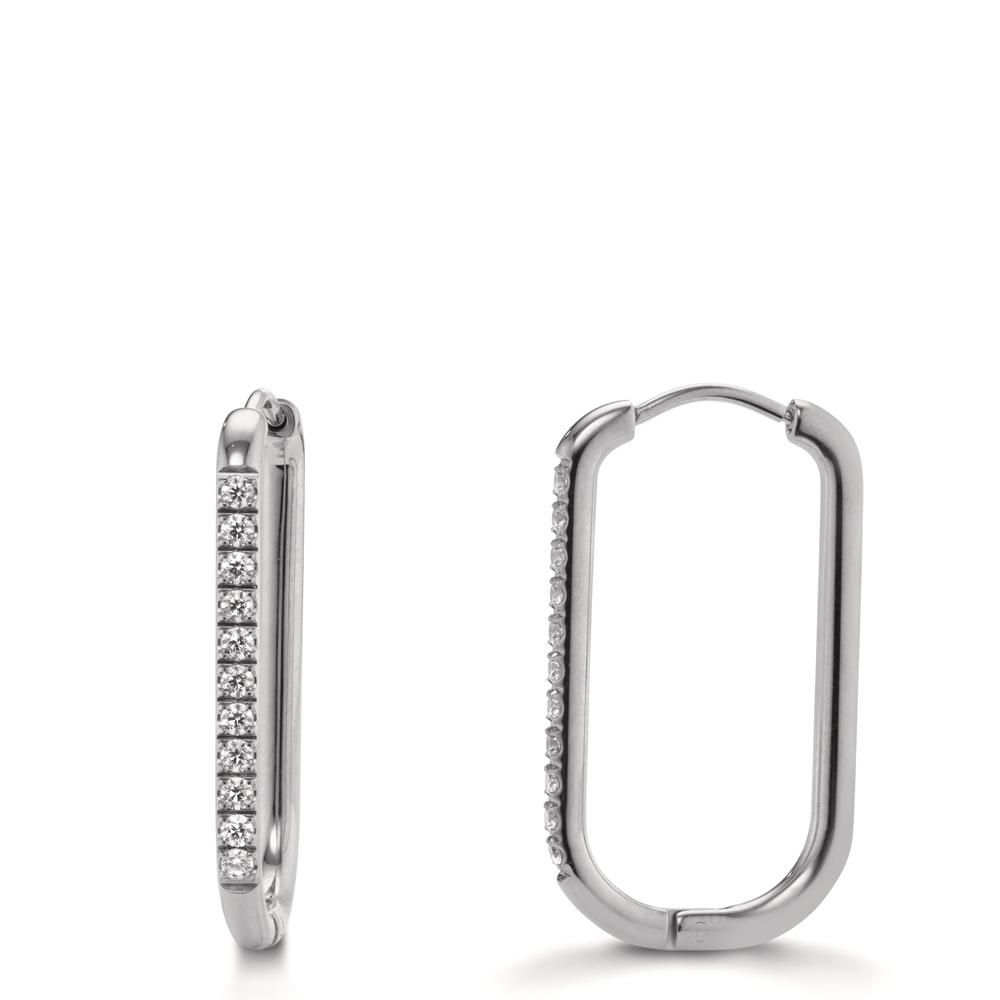 Créoles à charnières Acier inoxydable Zircone 22 Pierres-609491