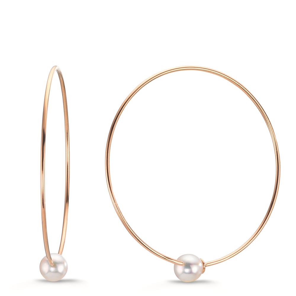 Créoles Or rouge 18K perle Akoya, 6 mm-609736