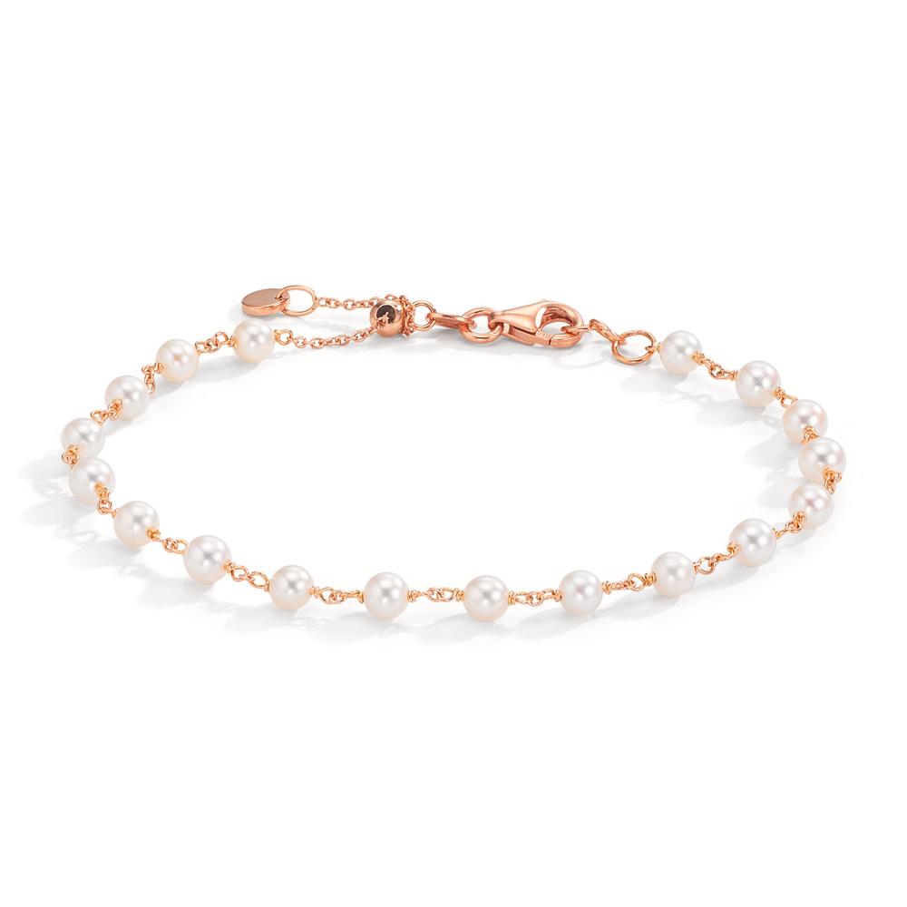 Bracelet Or rouge 18K perle d'eau douce, 18 Perles, 3.5 mm 16.5-18.5 cm-609739