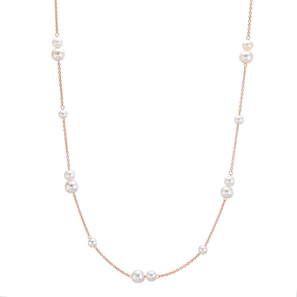 Collier Or rouge 18K perle d'eau douce, 23 Perles 3-5 mm 41.5-44 cm-609744