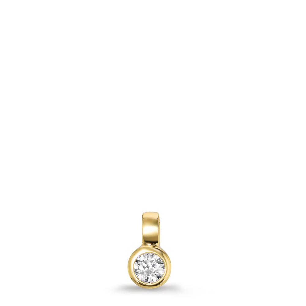 Pendentif Or jaune 9K Zircone Ø4 mm-609820