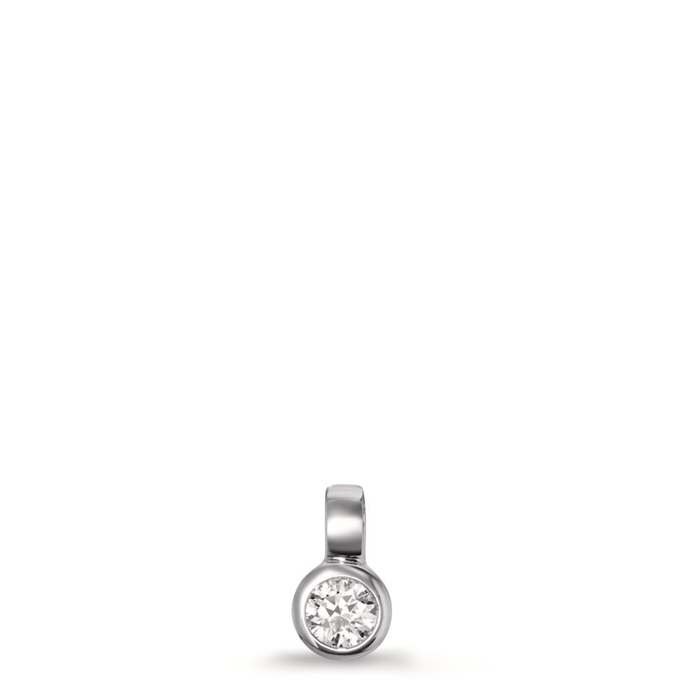 Pendentif Or blanc 9K Zircone Ø4 mm-609821