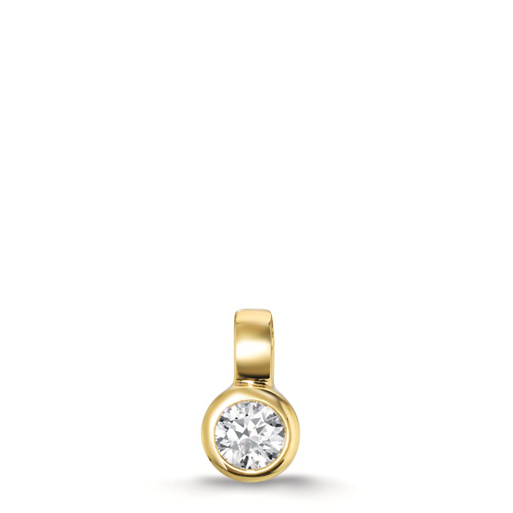 Pendentif Or jaune 9K Zircone Ø4.5 mm-609822