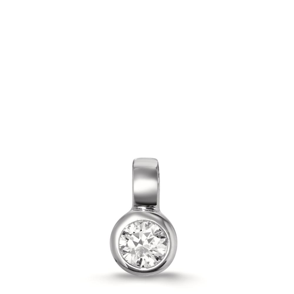 Pendentif Or blanc 9K Zircone Ø5.5 mm-609825