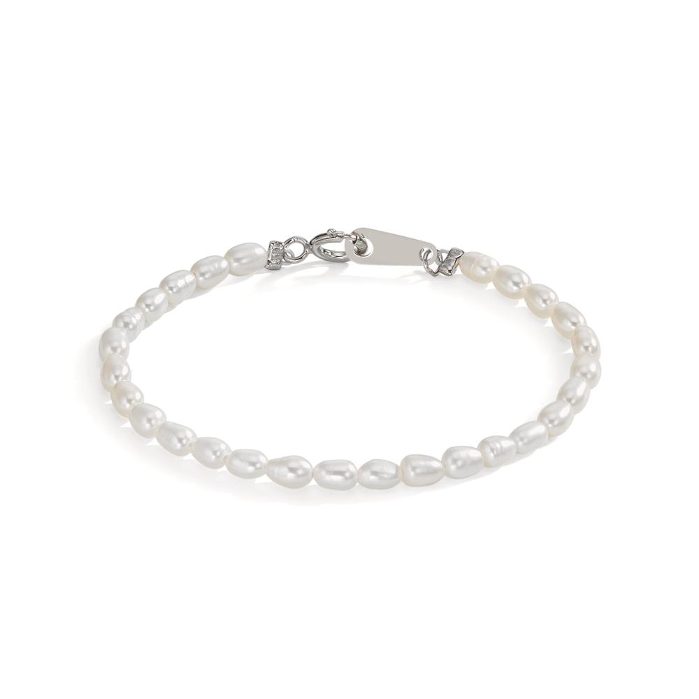 Bracelet Argent Rhodié perle d'eau douce 12 cm-609912
