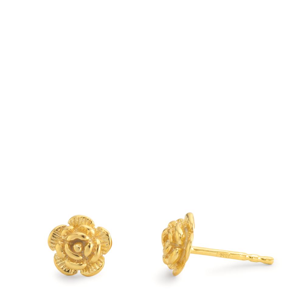 Clous d'oreilles Argent jaune Plaqué or Rose Ø7 mm-609952
