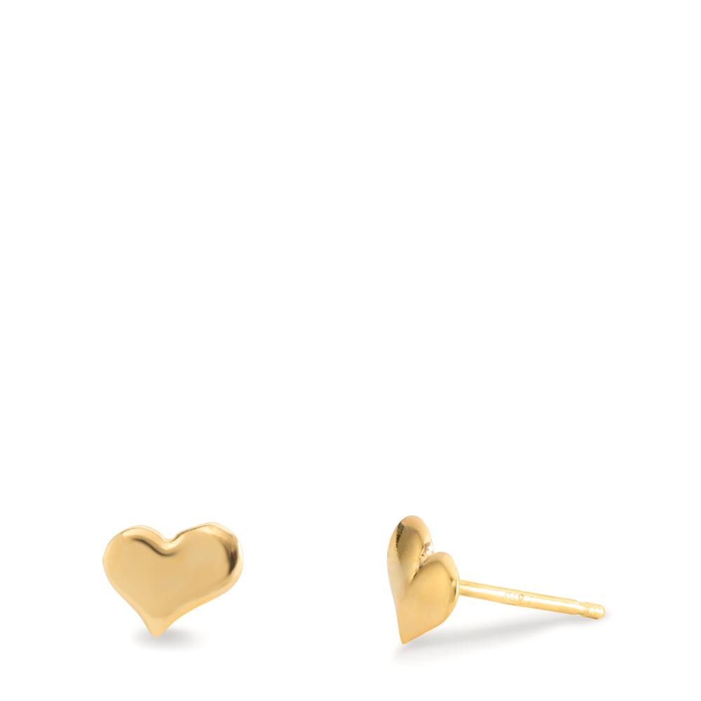Clous d'oreilles Argent jaune Plaqué or Coeur-609953