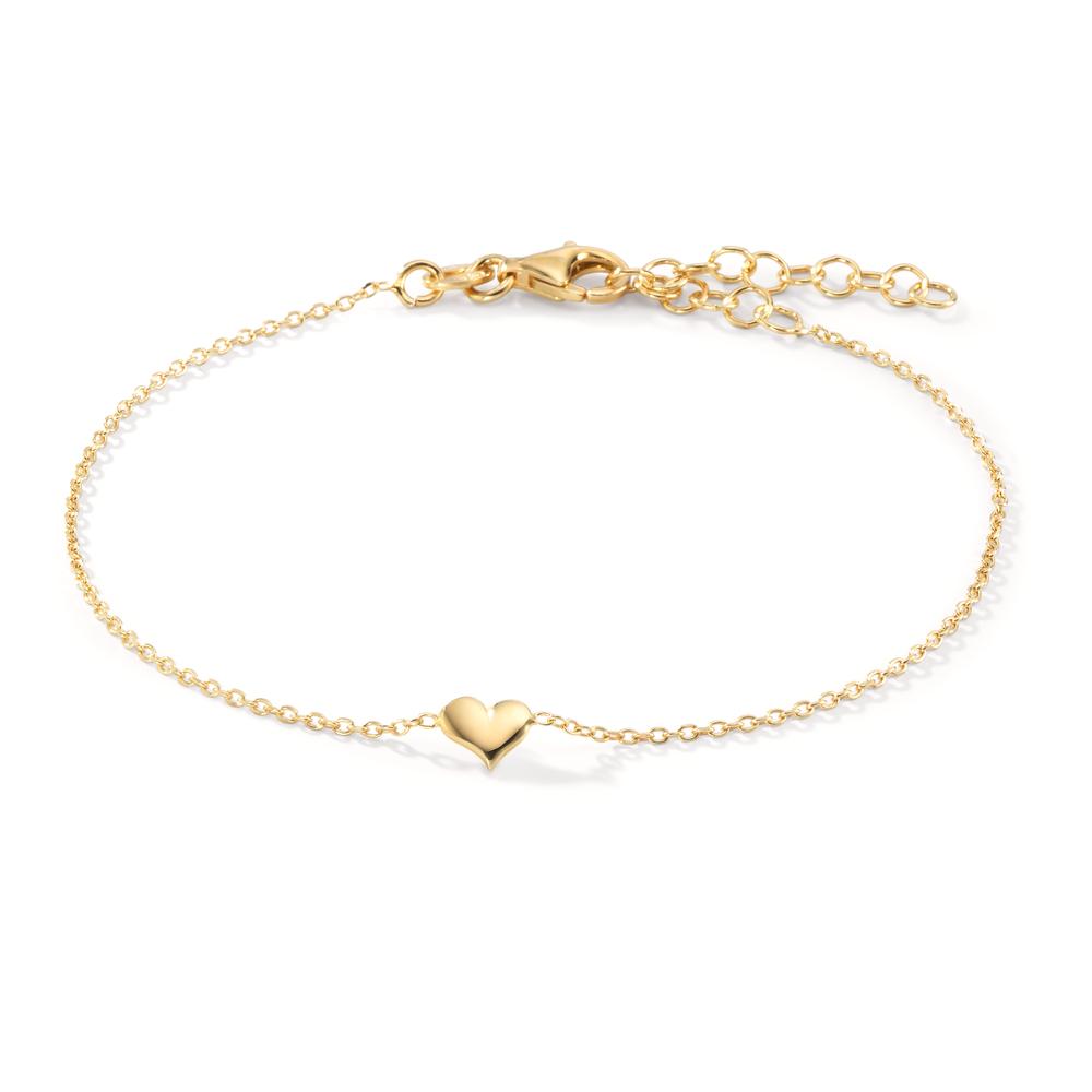 Bracelet Argent jaune Plaqué or Coeur 17-20 cm-609955