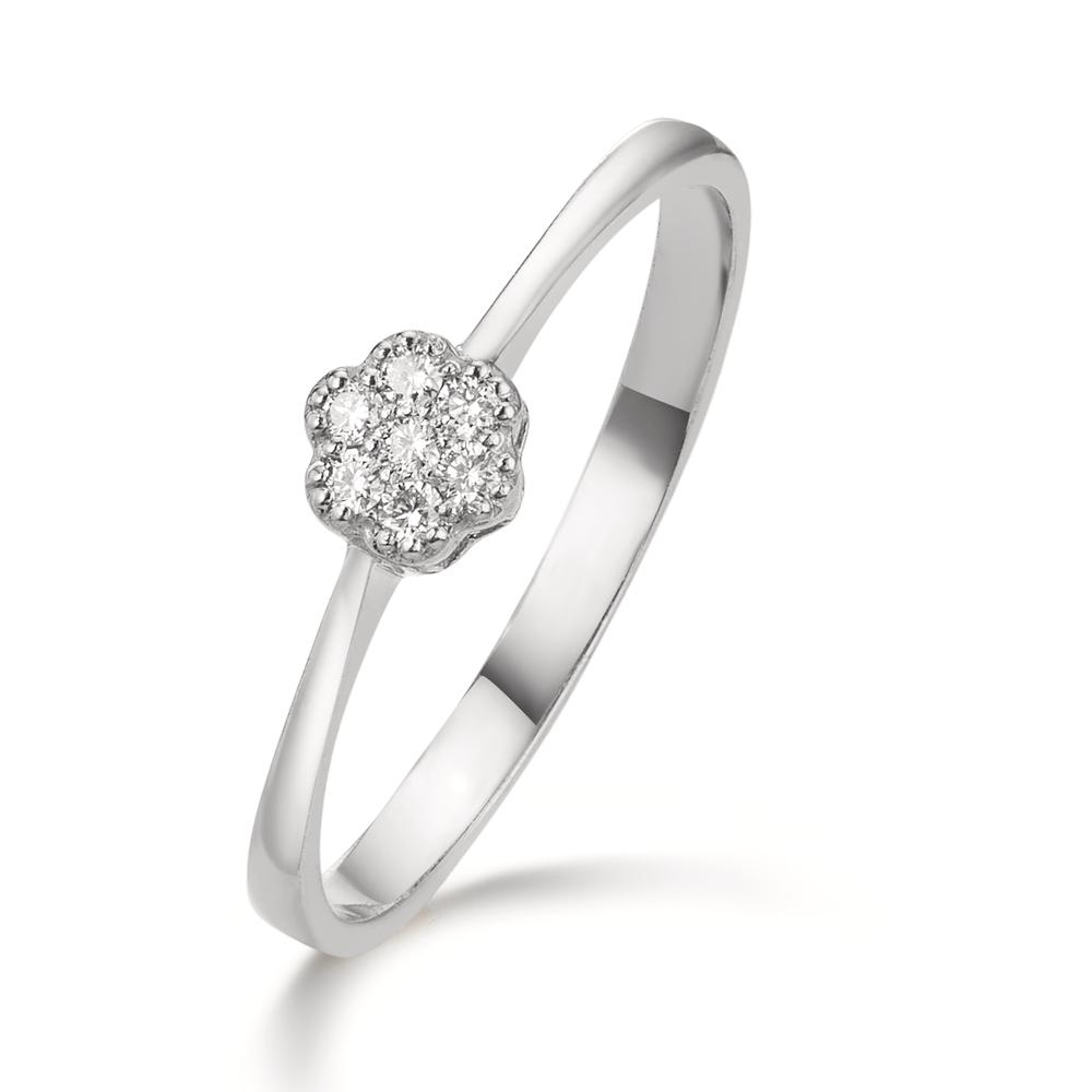 Bague Or blanc 18K Diamant 0.06 ct, 7 Pierres, w-si-609967