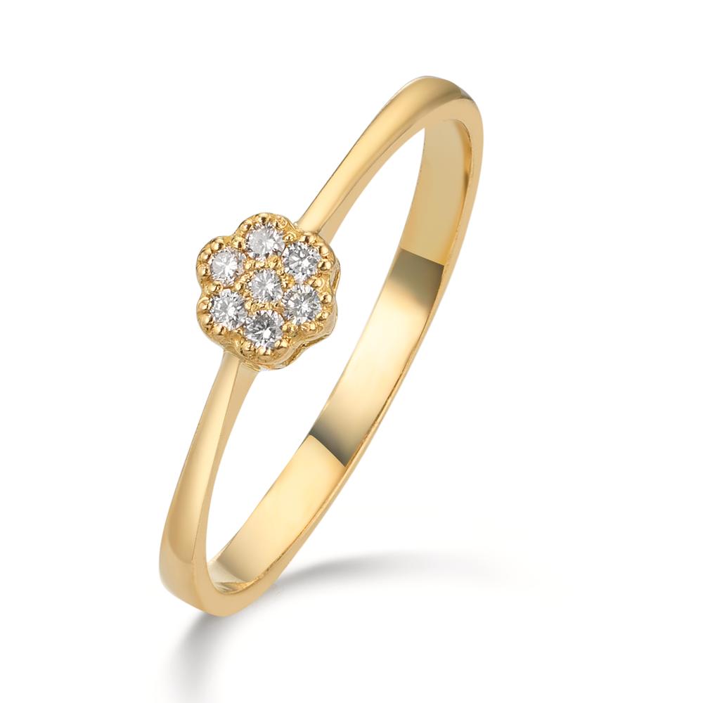 Bague Or jaune 18K Diamant 0.06 ct, 7 Pierres, w-si-609968