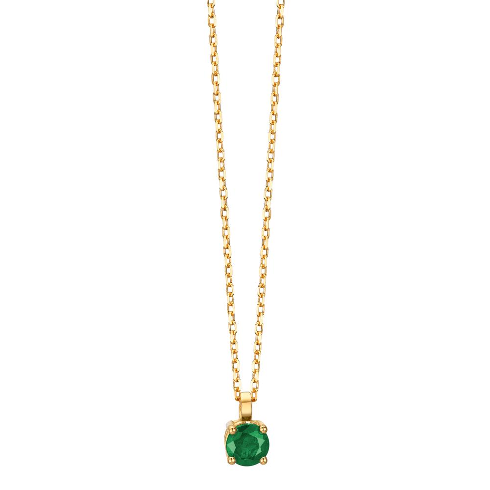 Collier Or jaune 18K Émeraude 0.22 ct 42 cm-609969