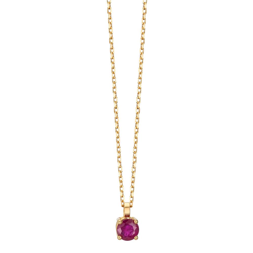 Collier Or jaune 18K Rubis 0.26 ct 42 cm-609970