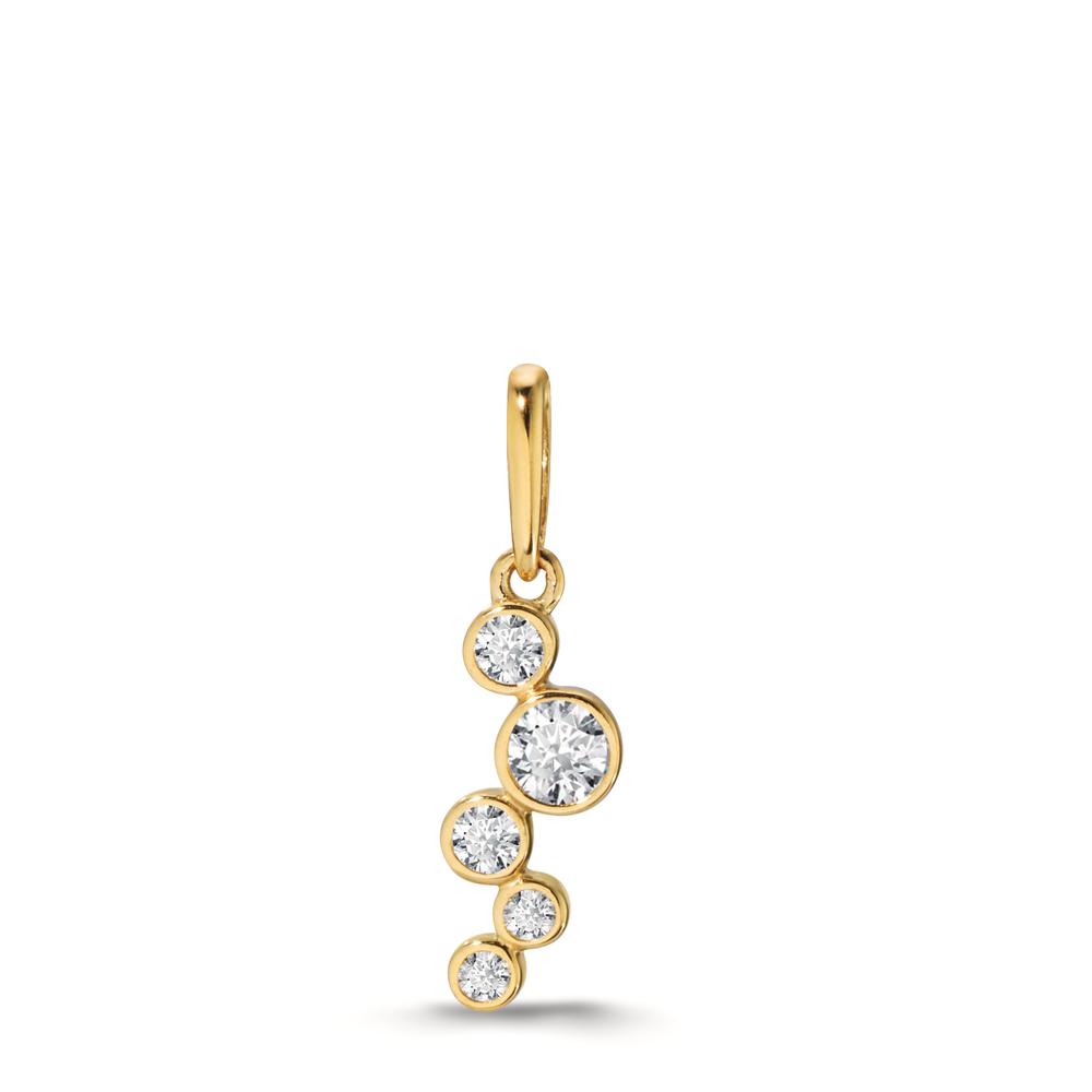 Pendentif Or jaune 9K Zircone 5 Pierres-609998