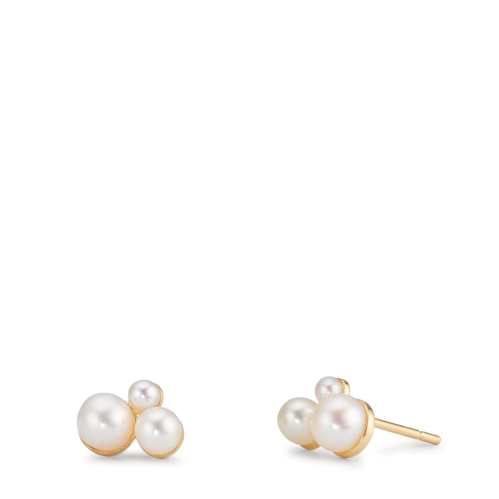 Clous d'oreilles Or jaune 9K perle d'eau douce, 6 Perles 2-4 mm-609999