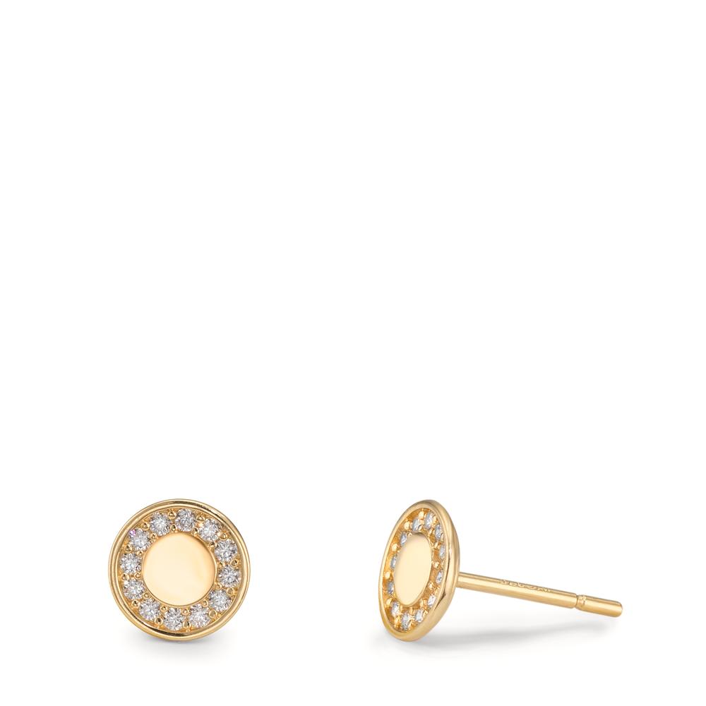 Clous d'oreilles Or jaune 9K Zircone Ø6 mm-610006