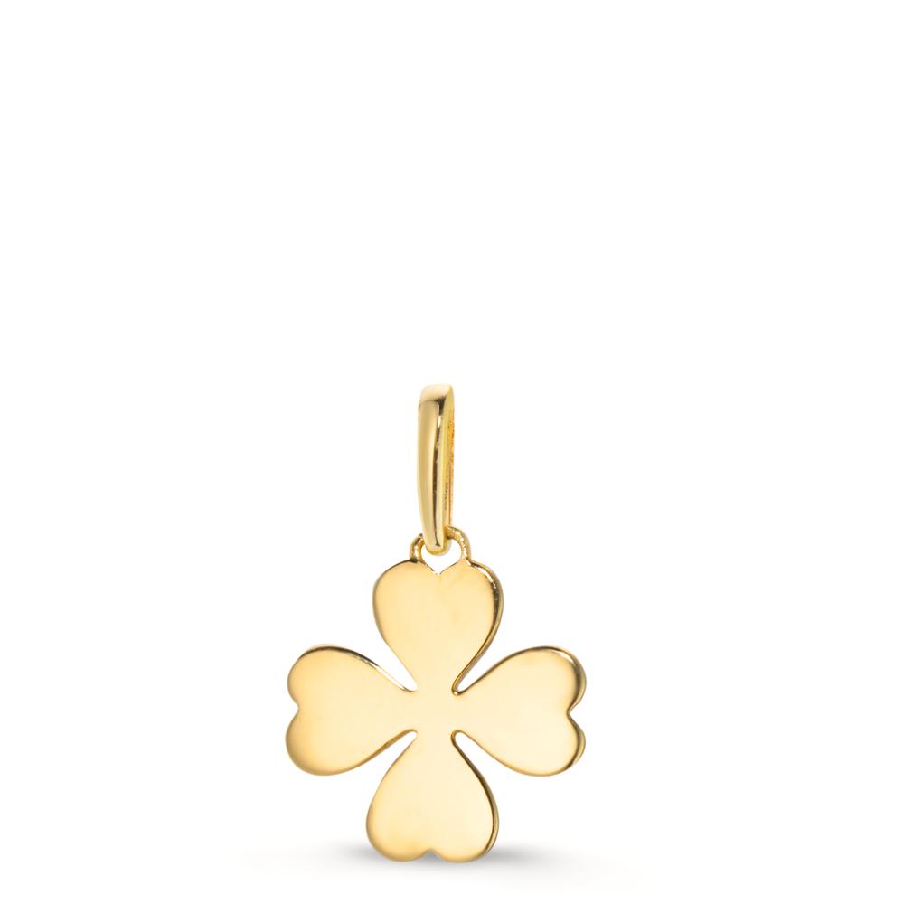 Pendentif Or jaune 9K Feuille de Trèfle Ø9 mm-610036
