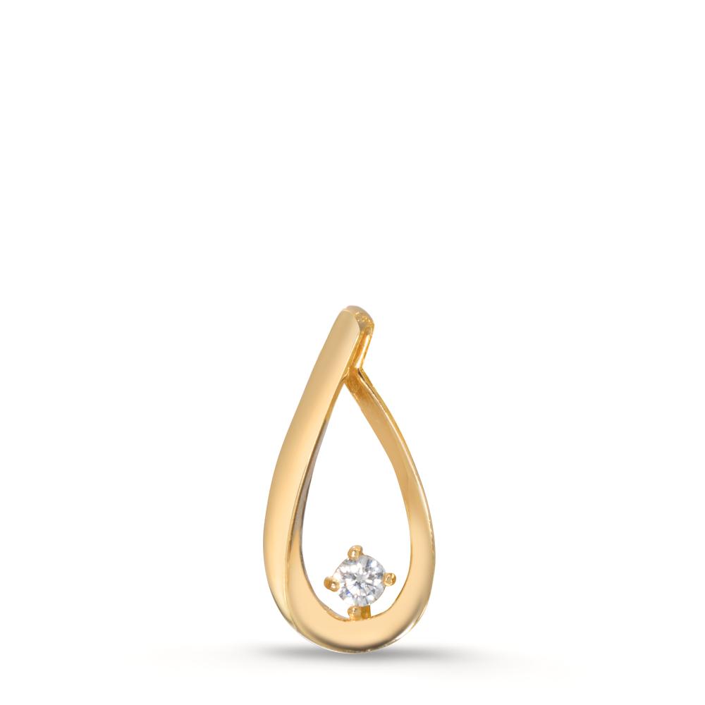 Pendentif Or jaune 9K Zircone-610044