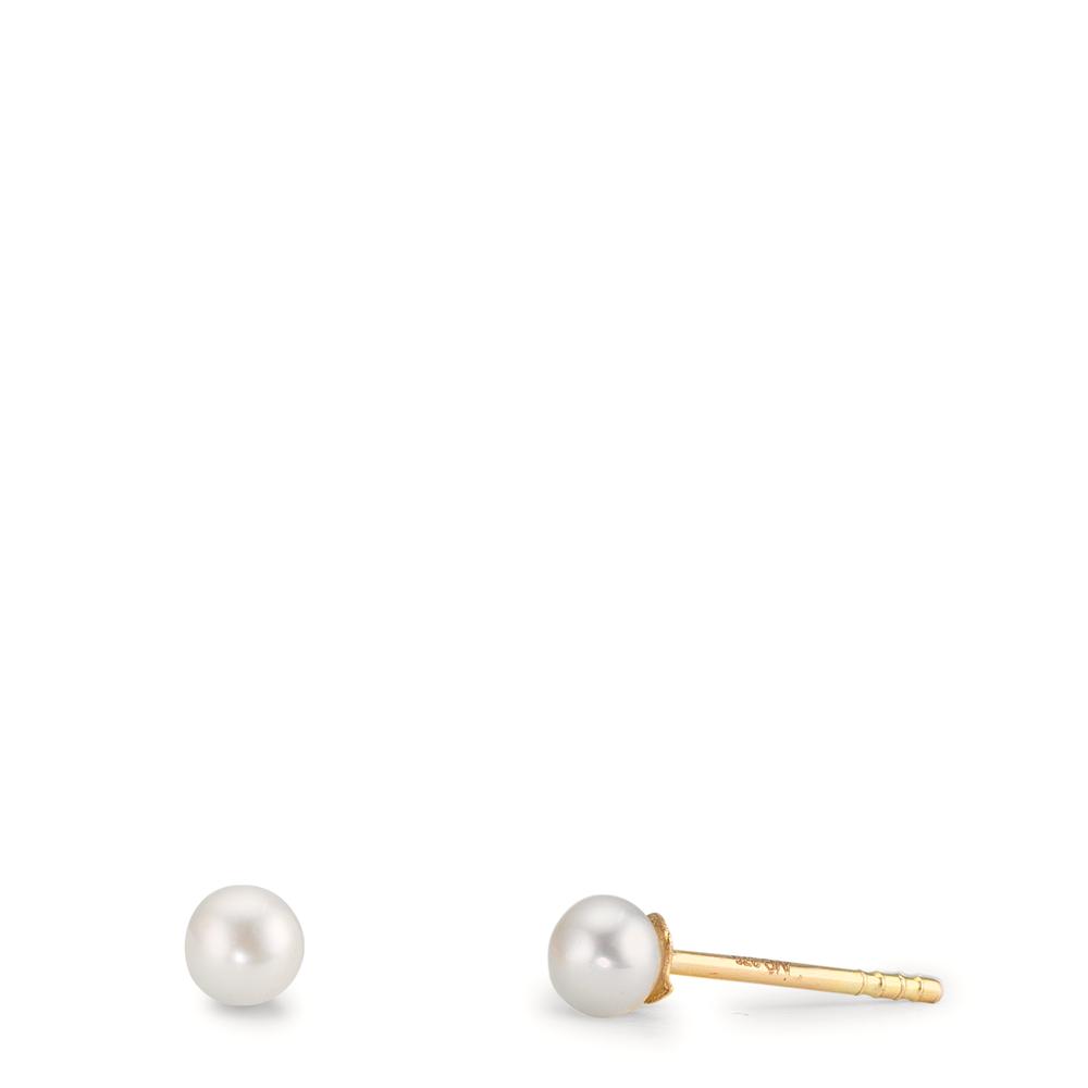 Clous d'oreilles Or jaune 9K [shining Pearls], 2 Perles 3-3.5 mm-610053