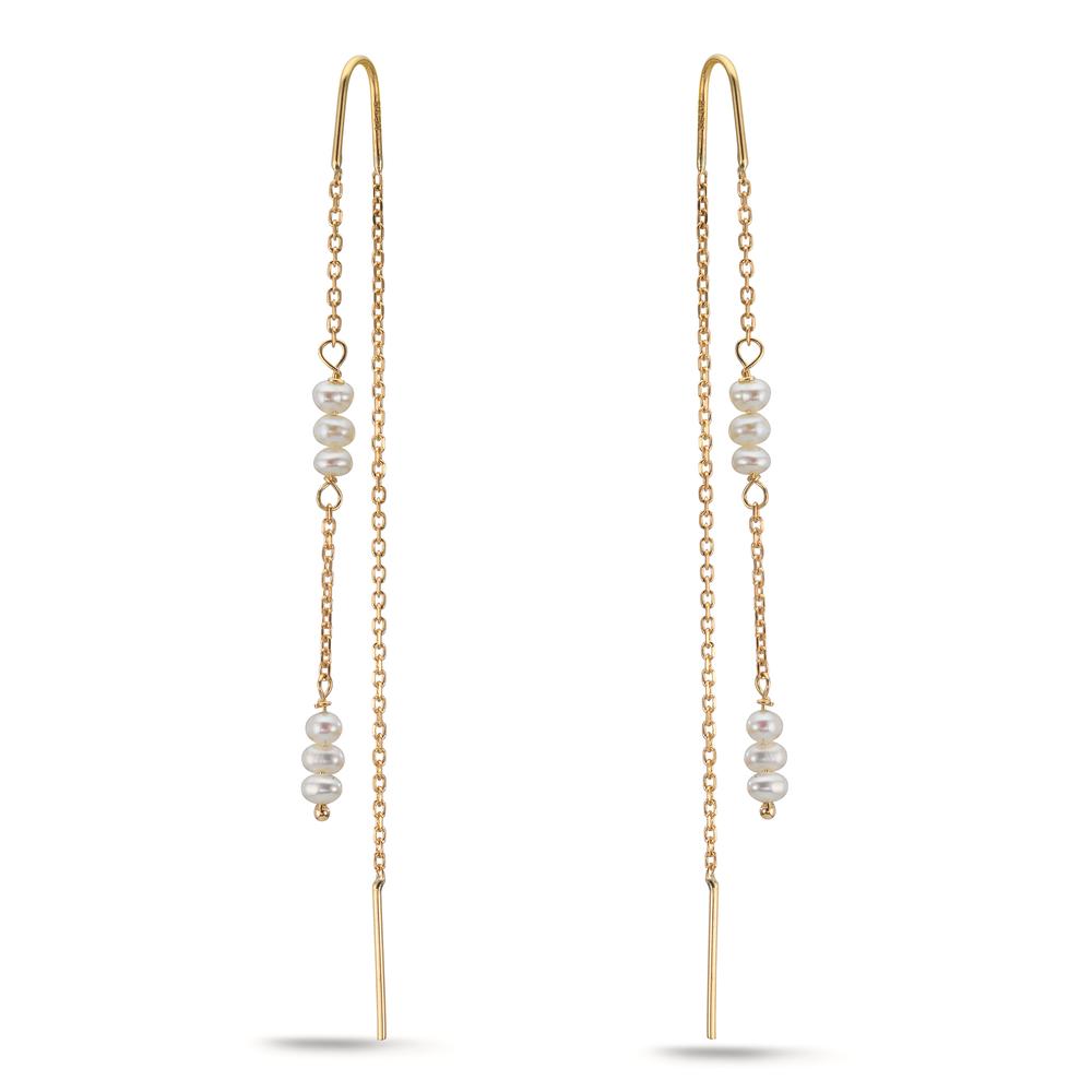 Durchziehohrhänger 375/9 K Gelbgold Süsswasserzuchtperle, 12 Perlen, 2.5 mm-610061