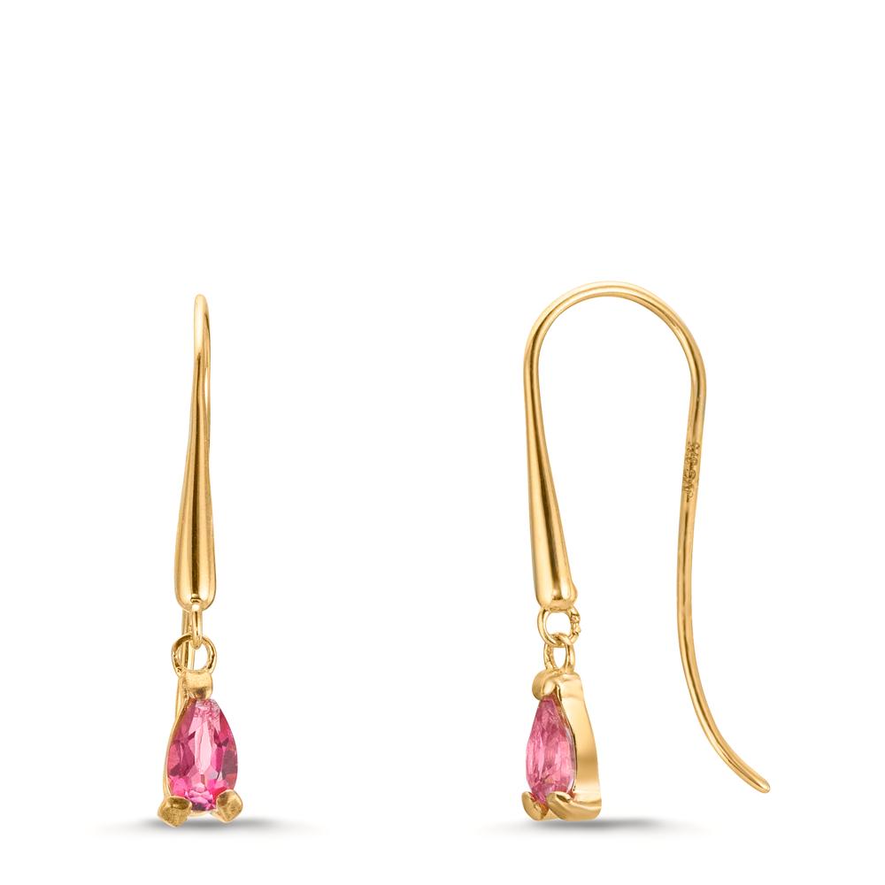 Ohrhänger 375/9 K Gelbgold Topas pink, 2 Steine-610065