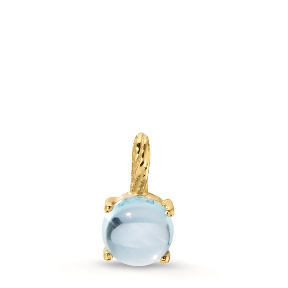 Pendentif Or jaune 9K Topaze bleu clair Ø6 mm-610071